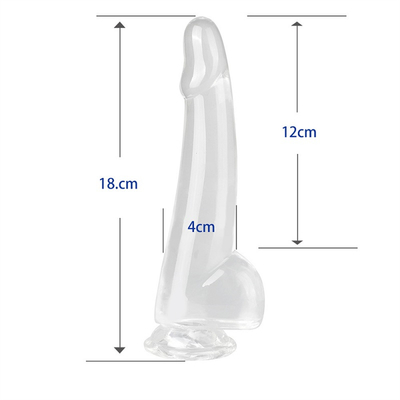 Realistisch Klarer Dildo 8,6 Zoll Transparent Kleiner Glans Großer Dicker Dildo mit Saugbecher Flexibler Jelly Penis Dong Sex To