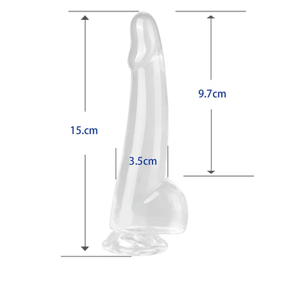 Realistisch Klarer Dildo 8,6 Zoll Transparent Kleiner Glans Großer Dicker Dildo mit Saugbecher Flexibler Jelly Penis Dong Sex To