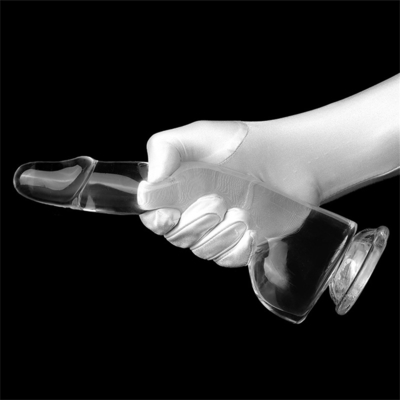 Realistisch Klarer Dildo 8,6 Zoll Transparent Kleiner Glans Großer Dicker Dildo mit Saugbecher Flexibler Jelly Penis Dong Sex To
