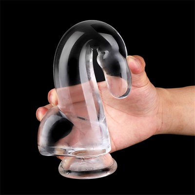 Realistisch Klarer Dildo 8,6 Zoll Transparent Kleiner Glans Großer Dicker Dildo mit Saugbecher Flexibler Jelly Penis Dong Sex To