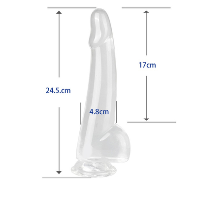 Realistisch Klarer Dildo 8,6 Zoll Transparent Kleiner Glans Großer Dicker Dildo mit Saugbecher Flexibler Jelly Penis Dong Sex To