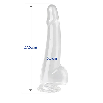 Realistisch Klarer Dildo 8,6 Zoll Transparent Kleiner Glans Großer Dicker Dildo mit Saugbecher Flexibler Jelly Penis Dong Sex To