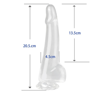 Realistisch Klarer Dildo 8,6 Zoll Transparent Kleiner Glans Großer Dicker Dildo mit Saugbecher Flexibler Jelly Penis Dong Sex To