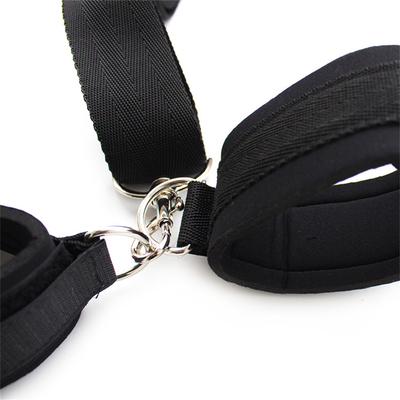 Schwarz 2 in 1 Erotik Rücken Handschellen Silikon Festkopf Oberkörper Bondage Spielzeug BDSM Paar Flirten Werkzeuge