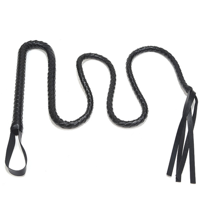 Premium Mikrofaser Leder Bullenpeitsche, 1,9m Red Bullpeitsche, Luxus geflochtenes Flogger Pferd BDSM Spielzeugpeitsche