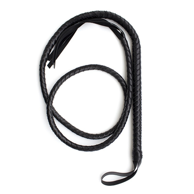 Premium Mikrofaser Leder Bullenpeitsche, 1,9m Red Bullpeitsche, Luxus geflochtenes Flogger Pferd BDSM Spielzeugpeitsche