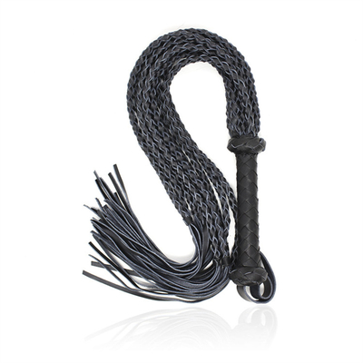 Bdsm Weaving Pu Leather Led Whip Multiple Schwarz und Rot Geflechtes Seil Pferd Peitsche Populärer Sex Sm Bdsm Sklavenfetischismus