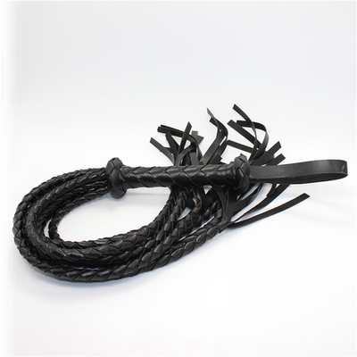 Bdsm Weaving Pu Leather Led Whip Multiple Schwarz und Rot Geflechtes Seil Pferd Peitsche Populärer Sex Sm Bdsm Sklavenfetischismus