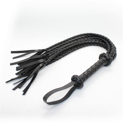 Bdsm Weaving Pu Leather Led Whip Multiple Schwarz und Rot Geflechtes Seil Pferd Peitsche Populärer Sex Sm Bdsm Sklavenfetischismus