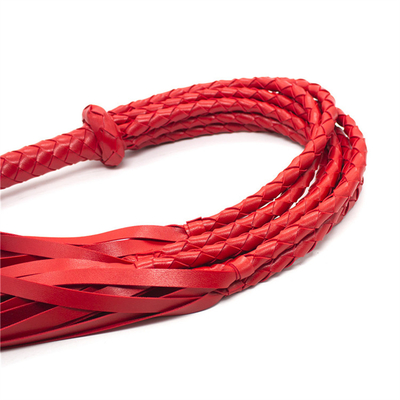 Bdsm Weaving Pu Leather Led Whip Multiple Schwarz und Rot Geflechtes Seil Pferd Peitsche Populärer Sex Sm Bdsm Sklavenfetischismus