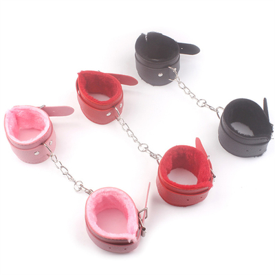 Pelzige Plüsch Handschellen Leder Sex Handschellen Erwachsene Erotik-Spielzeug BDSM Zurückhalteschnallen Geräte SM Bondage Handschellen