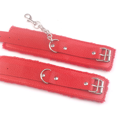 Pelzige Plüsch Handschellen Leder Sex Handschellen Erwachsene Erotik-Spielzeug BDSM Zurückhalteschnallen Geräte SM Bondage Handschellen