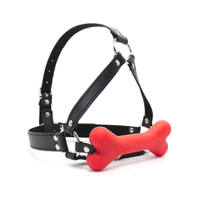 SM Hunde Knochen Mund Klappe Silikon BDSM Leder Paare Flirten Zurückhaltung Spielzeug Erwachsene für Paar