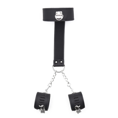 BDSM Bondage Lederhandschellen Set verstellbares Rückhaltesystem Bondage Knöchelhandschellen Paare Spiele Sexprodukte