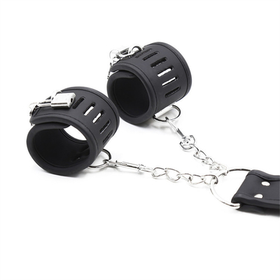 BDSM Bondage Lederhandschellen Set verstellbares Rückhaltesystem Bondage Knöchelhandschellen Paare Spiele Sexprodukte