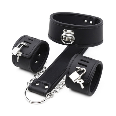 BDSM Bondage Lederhandschellen Set verstellbares Rückhaltesystem Bondage Knöchelhandschellen Paare Spiele Sexprodukte