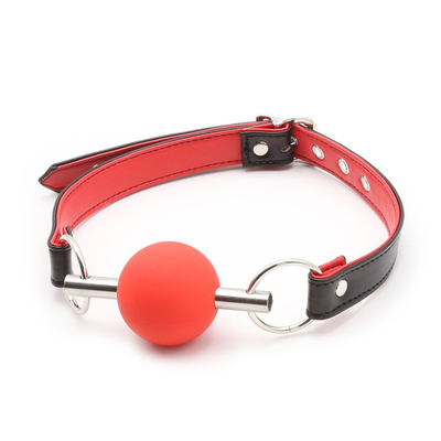 Erwachsene SM Bondage Gear Mund Ball Gag mit PU Leder Band Fetisch Paar Rückhalt Spielzeug