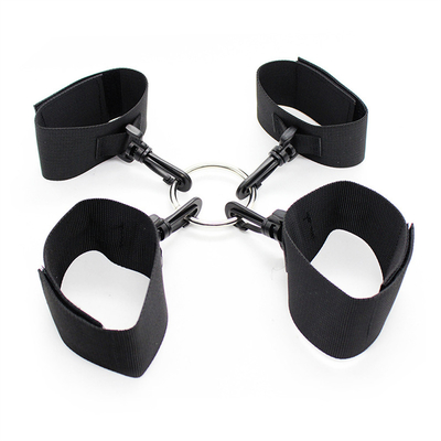 Schwarze Bondage Stoff Bettgriffe für Sm Bondage