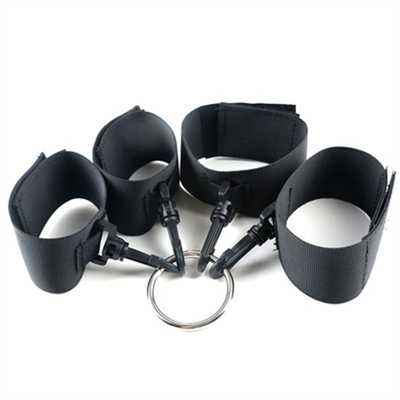 Schwarze Bondage Stoff Bettgriffe für Sm Bondage