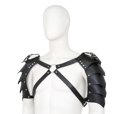 BDSM Bondage Fetisch Männer Schulterband Falsches Leder Schwarzes Brustgurt