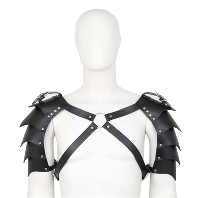 BDSM Bondage Fetisch Männer Schulterband Falsches Leder Schwarzes Brustgurt