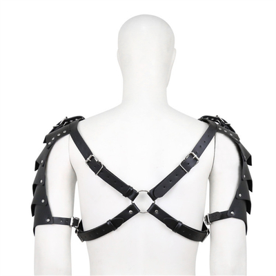 BDSM Bondage Fetisch Männer Schulterband Falsches Leder Schwarzes Brustgurt