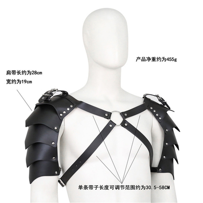 BDSM Bondage Fetisch Männer Schulterband Falsches Leder Schwarzes Brustgurt