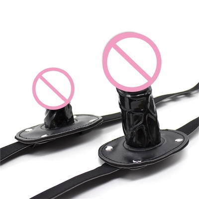 Erwachsene Erotik Dildo Mundstopfen Lange schwarze Dildos für Sex offener Mund Bondage Gag Alternative Produkte für Erwachsene Erotik M