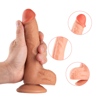 Realistische Dildos Körpersicherheit G-Punkt Stimulator Dildos mit starker Saugtasse für Hände Freispiel Sex-Spielzeug für Erwachsene