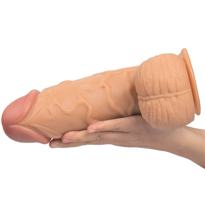 Weicher großer Silicone Dildo realistischer Saugbecher männlicher künstlicher Penis für Frau