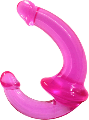 Erotische doppelte Enden hohe Transparenz TPE Penis Strapon Penis Lesbisches Sexspielzeug Strapless Dildo