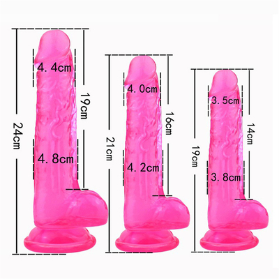 Transparente Crystal Realistic Dildo Sex Toy-Phallus-Stöcke für Frauen