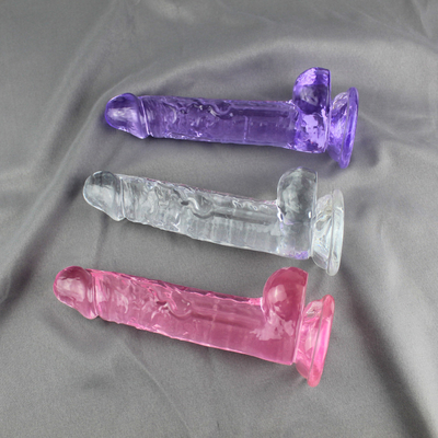 Transparente Crystal Realistic Dildo Sex Toy-Phallus-Stöcke für Frauen
