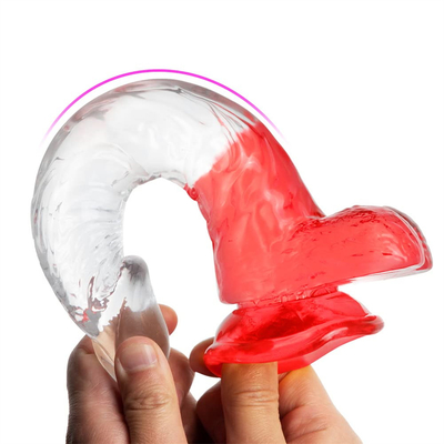 2024 heißer Verkauf TPR COLORFUL CLEAR kurviger Dildo für Männer und Frauen