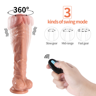 10" vibrierender drehender realistischer Dildo PVCs, Frauen Clitoral G-Stellen-Vibrator Massager