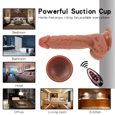 Vibrierende Realismus Dildo mit Saugbecher weibliche Masturbation Penis Heizung Fernbedienung Dick großer Dildo