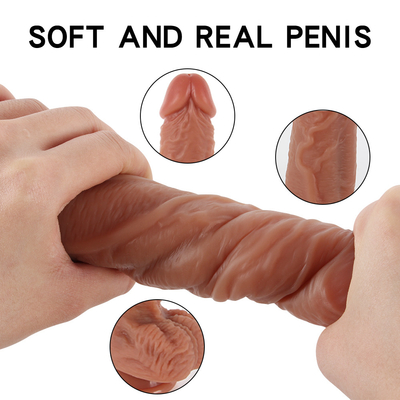 Vibrierende Realismus Dildo mit Saugbecher weibliche Masturbation Penis Heizung Fernbedienung Dick großer Dildo