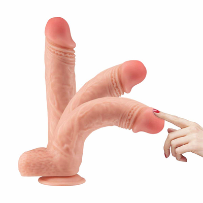 8.5 Zoll großer Dildo Doppelflüssiges Silikon Material Realistischer Dildo Masturbation Dildo Sexspielzeug für Frauen