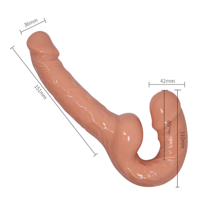 Klassischer strapless strap-on Dildo Vibrator für Paare Strapon für Lesben USB-Ladegerät Doppelkopf Vibrator